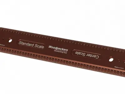 Woodpeckers Woodworking Rule - 12 inch with Hook Stop 3D model