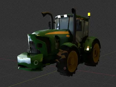 Tractor Toy Low Ply Free low-poly 3D model
