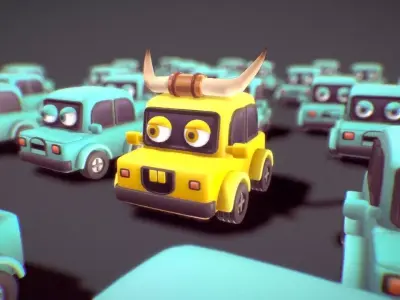 Happy Car Free low-poly 3D model