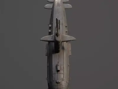 Naval Submarine Watercraft 4K PBR 3D model