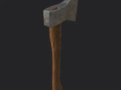 Rustic Clean Safety Axe Triple Textured Low-poly 3D model