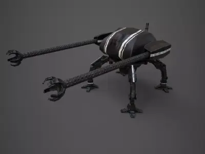 Spider robot - PBR - lowpoly Low-poly 3D model