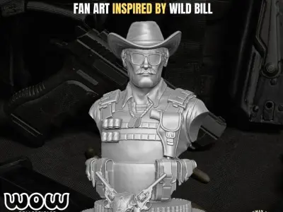The Sheriff Bust Fan Art inspired by Wild Bill 3D print model purchase