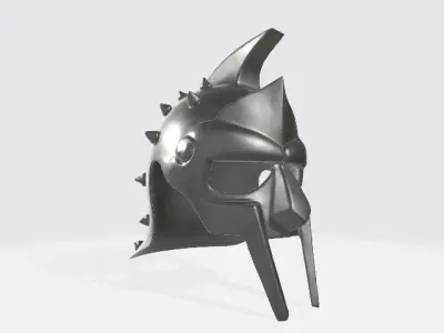 Dark Warlord Spartan Helmet Low-poly 3D model