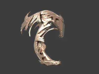 Ocean Dragon arch half Low-poly 3D model