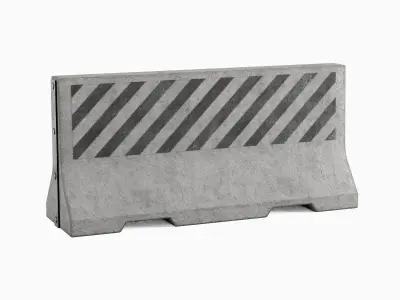 Large Concrete Barrier 01 Low-poly 3D model