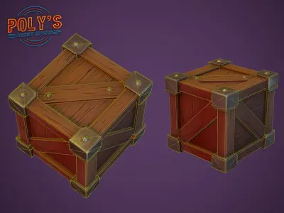 Crate - Low Poly Stylized  Low-poly 3D model