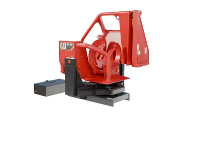 CAT DLK 426 Pull-Through Delimber Trailer-Mounted Low-poly 3D model