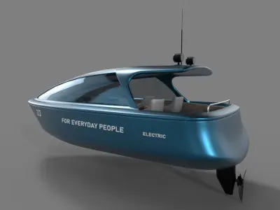 Electric Sailboat 3D model