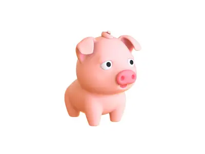 Cartoon Pig Animal Cute Low-poly 3D model