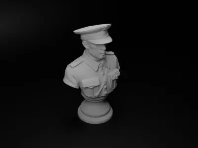 Australian ANZAC Soldier Bust Chess 3D print model buy