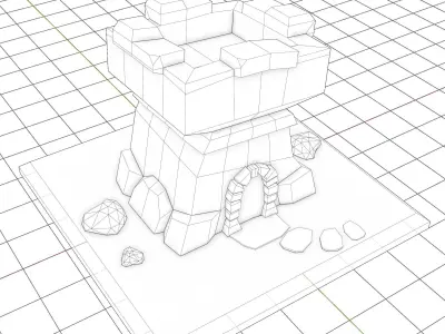 Stylized Low-Poly Castle Free low-poly 3D model