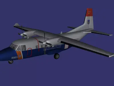 Casa C 212 Aviocar Low-poly 3D model