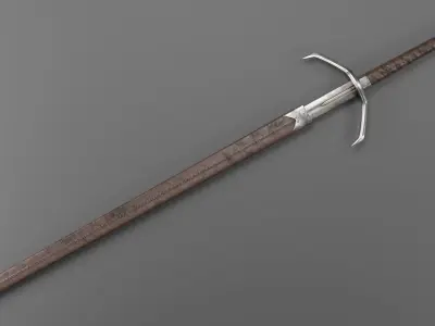 lowpoly HQ medieval sword  Low-poly 3D model