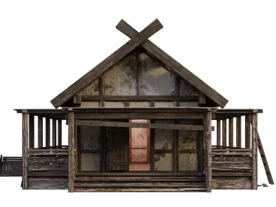Old Medieval Building House 4K Textures GameReady 56 Low-poly 3D model