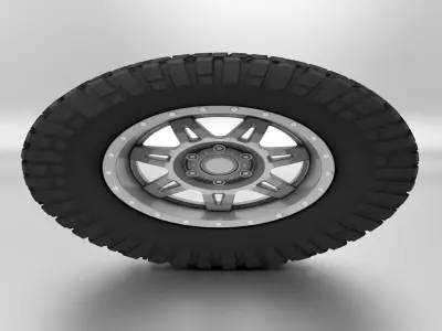 Third Off Road Tire and Rim 3D Model  3D model