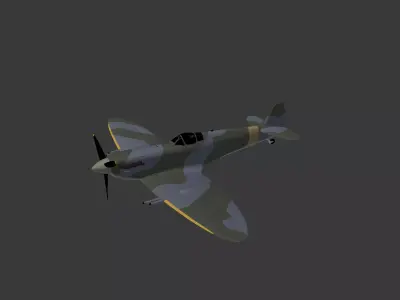 Spitfire MKV on starting sale Low-poly 3D model