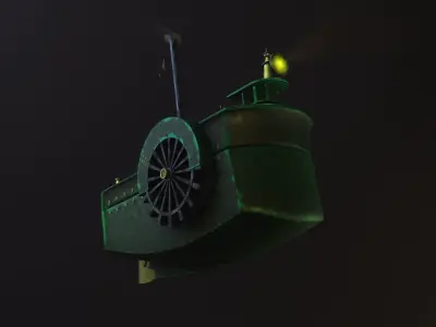 Cartoon ship - boat Low-poly 3D model