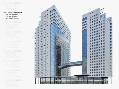High-rise Buildings Megapack Low-poly 3D model