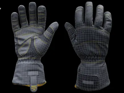 Winter Gloves 003 Low-poly 3D model