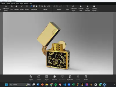 Classic Zippo Lighter 3D Model High Precision Design 3D model
