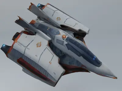 Damaged Hyper Jet Fighter 3D model