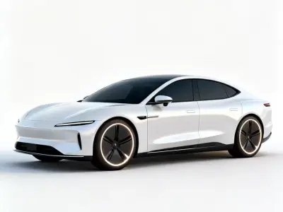 Realistic Futuristic EV Sedan 3D Model 3D Model Low-poly 3D model