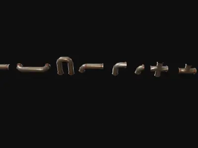 Lead Pipes for Liquid Free low-poly 3D model