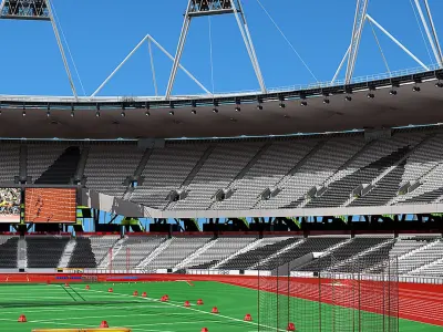 Olympic Stadium With Athletics Equipment 3D model