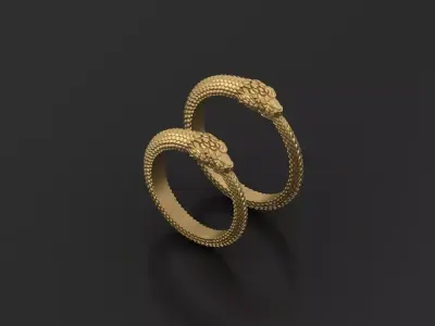 Wedding ring snake 3D print model