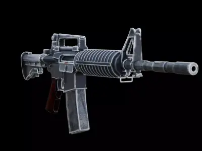 M4A1 Classic Carbine Game Ready Military Assault Rifle Low-poly 3D model
