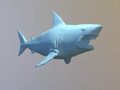Simplistic Great White Shark Free 3D print model