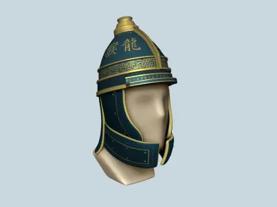 Chinese Royal Helmet - Dynasty - Medieval Character Low-poly 3D model