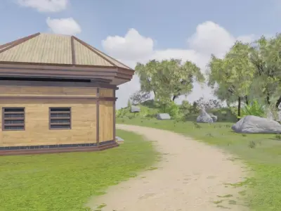 Mountain Village Layout 3D model