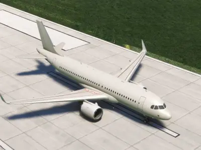 Airbus A320 Neo White  Low-poly 3D model