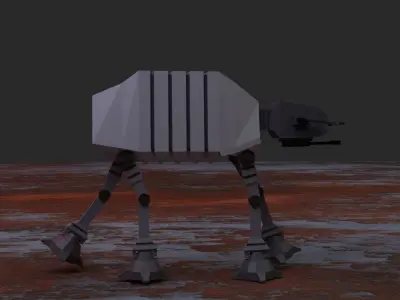 Robot low poly full rigged blender Low-poly 3D model