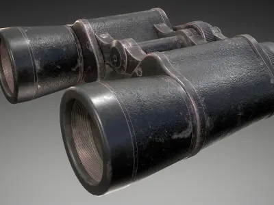 Binoculars Low-poly 3D model 3