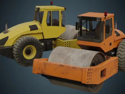 Compactor 1B Low-poly 3D model