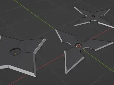 Shuriken Ninja Star Pack 3D Model Weapons 3D model