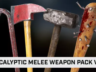 Apocalyptic Melee Weapons Volume 1 Low-poly 3D model