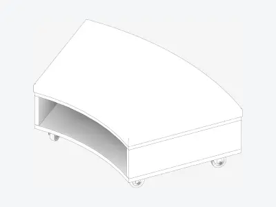 Seat - Library - Integral - Curve - Book Box Low-poly 3D model