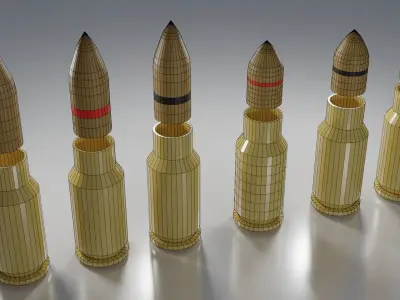 Modular Low Poly Ammo Pack Low-poly 3D model