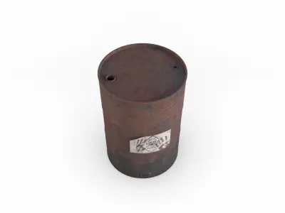 Barrel with graffiti 3D model
