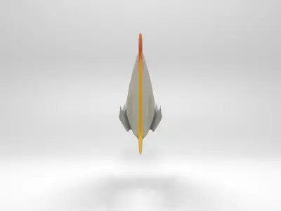 Butterflyfish polygonal fish Low-poly 3D model