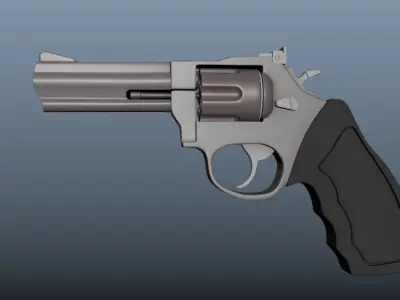 Revolver Taurus Low-poly 3D model