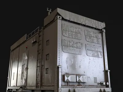 BMC  Radar  Battle Management  Control Low-poly 3D model