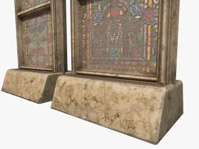 Stained Glass Church Window  Low-poly 3D model