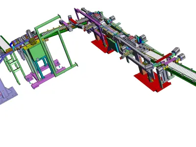 Highly automated filling production line 3D model
