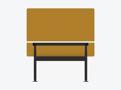 Desk - Double - Officetec - Angular - Linear - Adjustable Height Low-poly 3D model