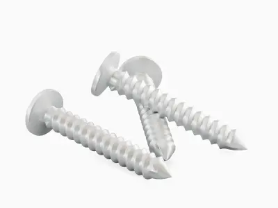 Aluminium Screw Set Low-poly 3D model